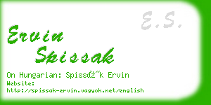 ervin spissak business card
